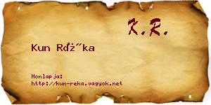 Kun Réka névjegykártya